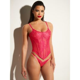 Oh La La Cheri Pink Eyelash Lace Bustier