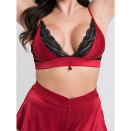 Lovehoney Plus Size Empress Red Satin Bra and Shorts Set