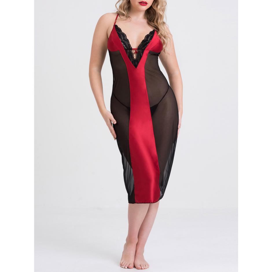 Lovehoney Empress Red Satin Long Slip