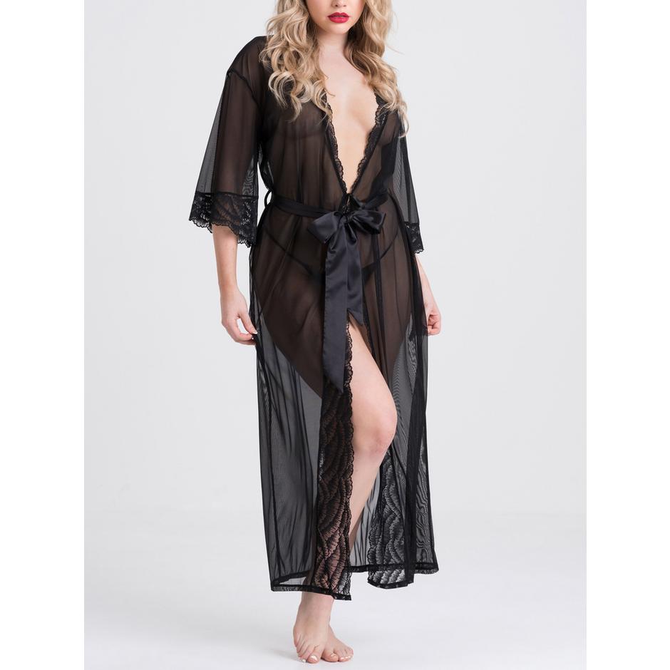 Lovehoney Empress Black Mesh Long Robe